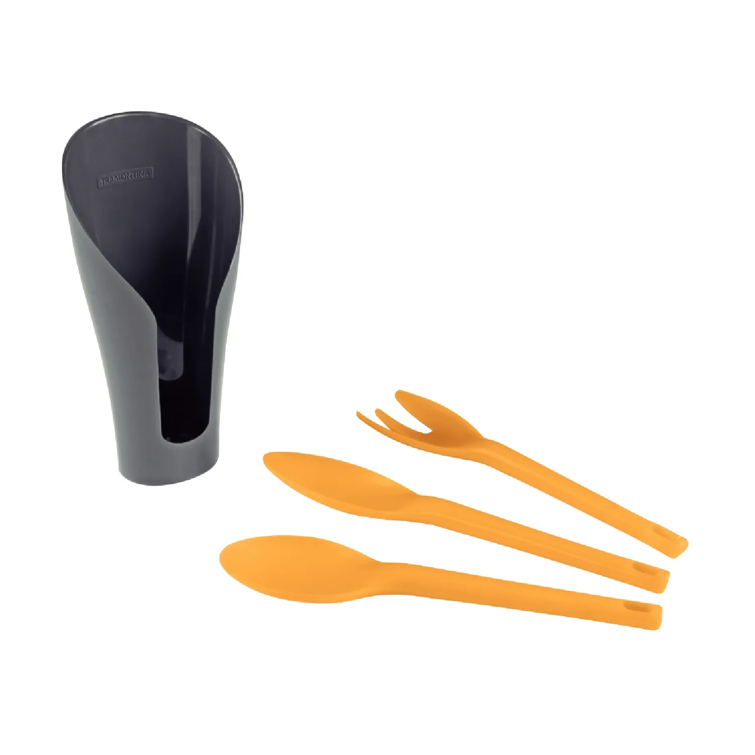 Jogo Jardinagem Cocoon Tramontina Amarelo com Contenedor Grafite